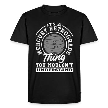 Retrograde planets Mercury retrograde - Men's Premium Organic T-Shirt - black - Front - Nico (187cm)