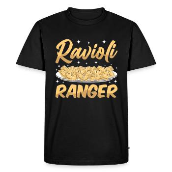 Pâtes raviolis italiens amusants - T-shirt Premium bio Homme - noir - Devant - Nico (187cm)