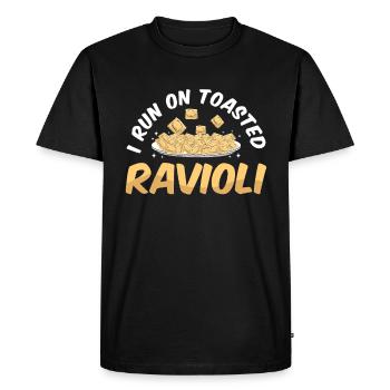 Funny Italian Ravioli Pasta - Men's Premium Organic T-Shirt - black - Front - Nico (187cm)