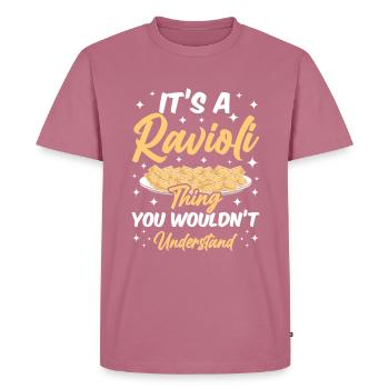 Lustige Italienisches Ravioli Pasta - Männer Premium Bio T-Shirt - Mauve - Vorne - Nico (187cm)