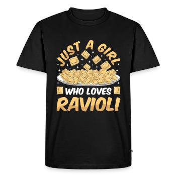 Pâtes raviolis italiennes drôles - T-shirt Premium bio Homme - noir - Devant - Nico (187cm)