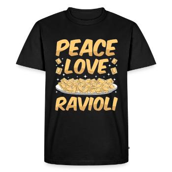 Pâtes raviolis italiennes drôles - T-shirt Premium bio Homme - noir - Devant - Nico (187cm)