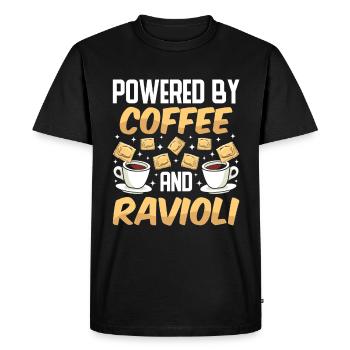 Funny Italian Ravioli Pasta - Men's Premium Organic T-Shirt - black - Front - Nico (187cm)