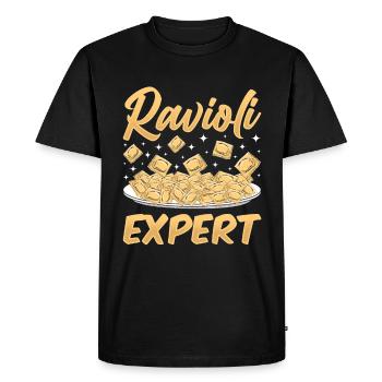 Pâtes raviolis italiennes drôles - T-shirt Premium bio Homme - noir - Devant - Nico (187cm)