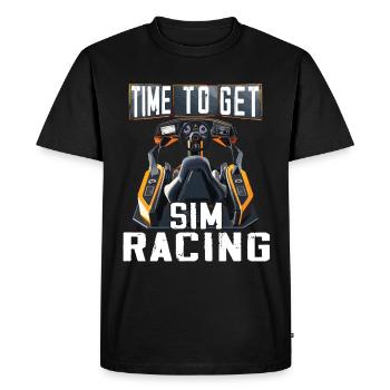"Time For Sim Racing" Sim Racer - Men's Premium Organic T-Shirt - black - Front - Nico (187cm)