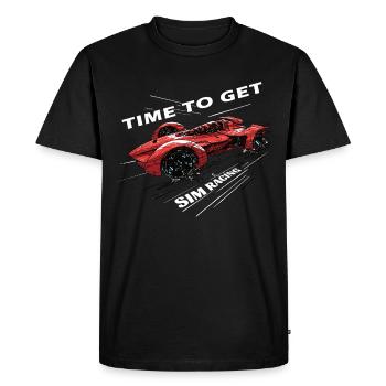 "Time For Sim Racing" Sim Racer - Men's Premium Organic T-Shirt - black - Front - Nico (187cm)