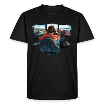 "Time For Sim Racing" Sim Racer - Men's Premium Organic T-Shirt - black - Front - Nico (187cm)