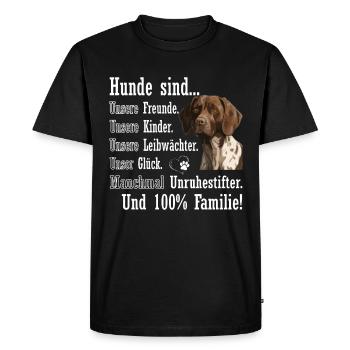 Les chiens sont 100% famille allemand à poil court braque - T-shirt Premium bio Homme - noir - Devant - Nico (187cm)