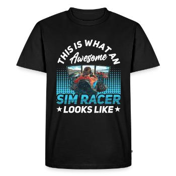 Simulator Cockpit Esports Sim Racing - Men's Premium Organic T-Shirt - black - Front - Nico (187cm)