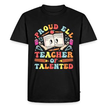 Professeur d’anglais Apprenant d’anglais Professeur d’anglais ELL - T-shirt Premium bio Homme - noir - Devant - Nico (187cm)