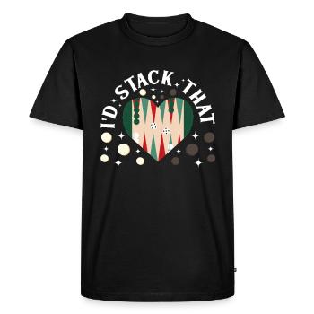 Jeu de société Backgammon drôle - T-shirt Premium bio Homme - noir - Devant - Nico (187cm)