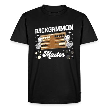 Jeu de société Backgammon drôle - T-shirt Premium bio Homme - noir - Devant - Nico (187cm)