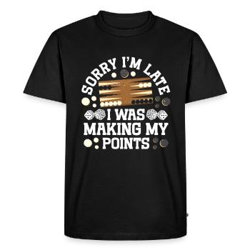 Jeu de société Backgammon drôle - T-shirt Premium bio Homme - noir - Devant - Nico (187cm)