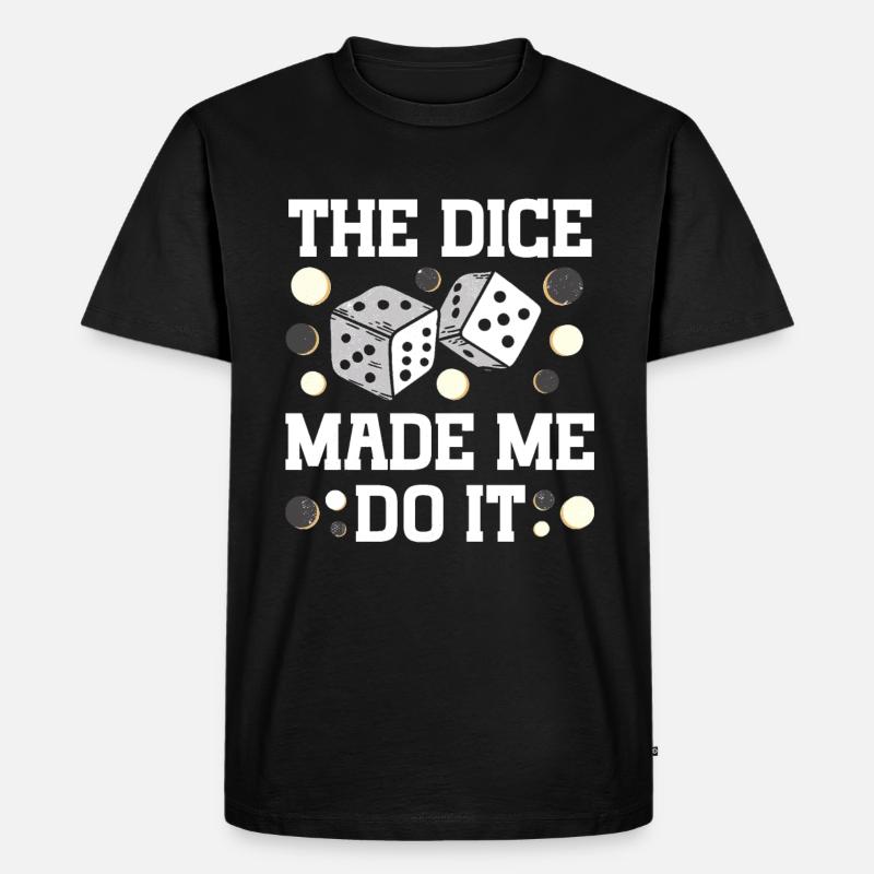 Brettspiel Lustiges Backgammon - Männer Premium Bio T-Shirt - Schwarz