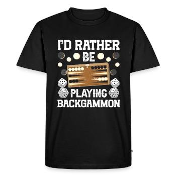 Jeu de société Backgammon drôle - T-shirt Premium bio Homme - noir - Devant - Nico (187cm)