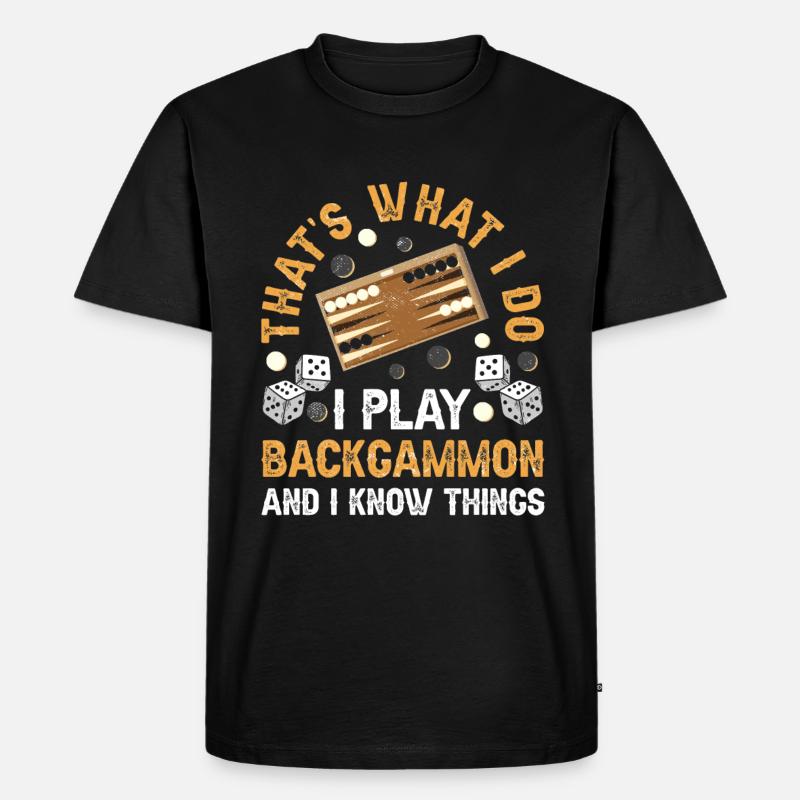 Brettspiel Lustiges Backgammon - Männer Premium Bio T-Shirt - Schwarz