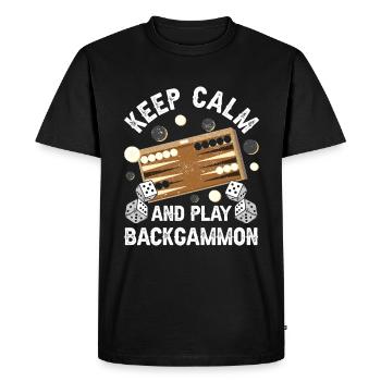 Jeu de société Backgammon drôle - T-shirt Premium bio Homme - noir - Devant - Nico (187cm)