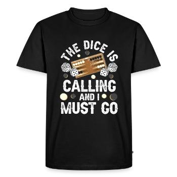 Jeu de société Backgammon drôle - T-shirt Premium bio Homme - noir - Devant - Nico (187cm)