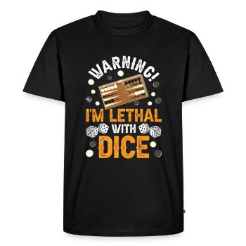Jeu de société Backgammon drôle - T-shirt Premium bio Homme - noir - Devant - Nico (187cm)