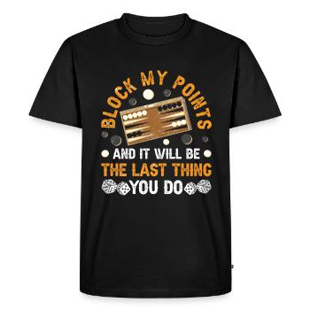 Jeu de société Backgammon drôle - T-shirt Premium bio Homme - noir - Devant - Nico (187cm)