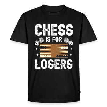 Jeu de société Backgammon drôle - T-shirt Premium bio Homme - noir - Devant - Nico (187cm)