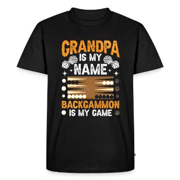 Jeu de société Backgammon drôle - T-shirt Premium bio Homme - noir - Devant - Nico (187cm)