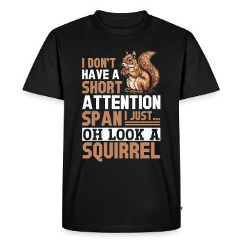 Écureuil Animal Je N’ai Pas Une Courte Attention - T-shirt Premium bio Homme - noir - Devant - Nico (187cm)