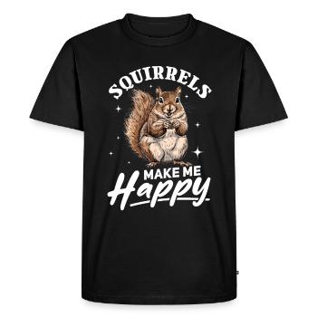 Drôle d’écureuil Les écureuils animaux me rendent heureux - T-shirt Premium bio Homme - noir - Devant - Nico (187cm)