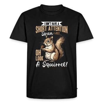 Écureuil Animal Je N’ai Pas Une Courte Attention - T-shirt Premium bio Homme - noir - Devant - Nico (187cm)