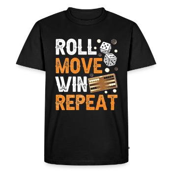 Jeu de société Backgammon drôle - T-shirt Premium bio Homme - noir - Devant - Nico (187cm)
