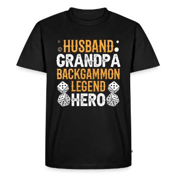 Jeu de société Backgammon drôle - T-shirt Premium bio Homme - noir - Devant - Nico (187cm)