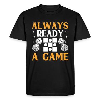 Jeu de société Backgammon drôle - T-shirt Premium bio Homme - noir - Devant - Nico (187cm)