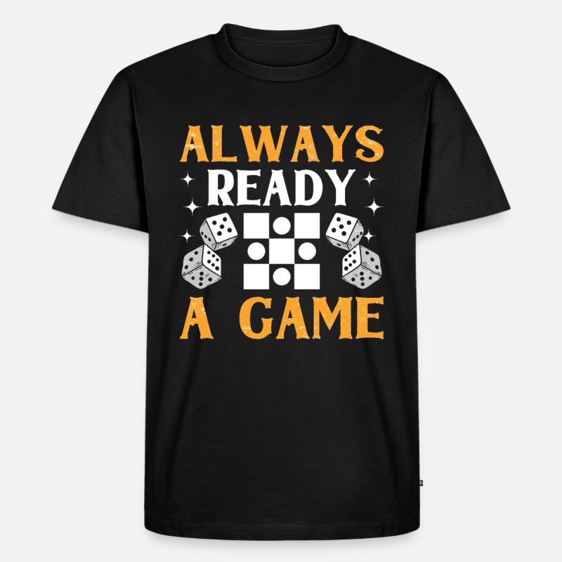 Brettspiel Lustiges Backgammon - Männer Premium Bio T-Shirt - Schwarz