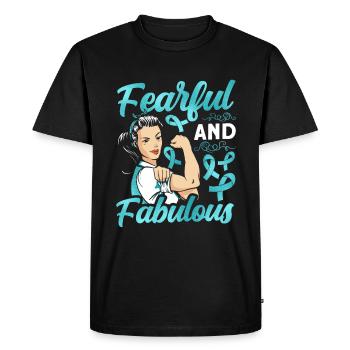 Teal Ribbon PTSD Stress Angststörung - Männer Premium Bio T-Shirt - Schwarz - Vorne - Nico (187cm)