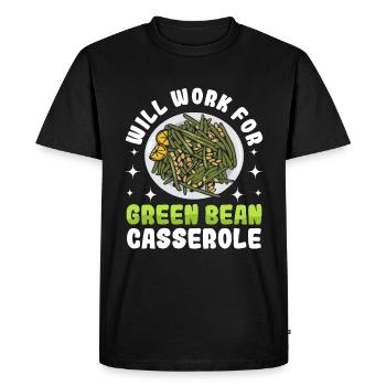 Thanksgiving casserole with green beans - Men's Premium Organic T-Shirt - black - Front - Nico (187cm)