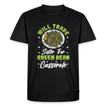 Thanksgiving casserole with green beans - Men's Premium Organic T-Shirt - black - Front - Nico (187cm)