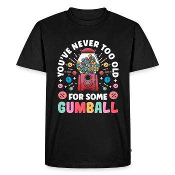 Funny chewing gum machine - Men's Premium Organic T-Shirt - black - Front - Nico (187cm)
