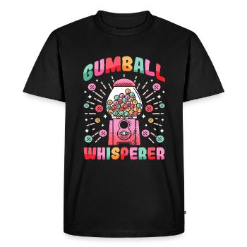 Funny chewing gum machine - Men's Premium Organic T-Shirt - black - Front - Nico (187cm)