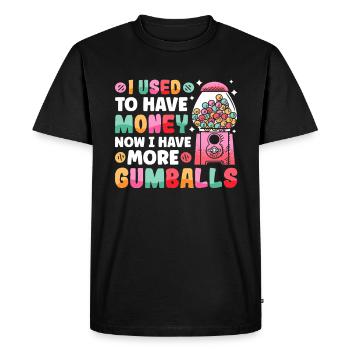 Funny chewing gum machine - Men's Premium Organic T-Shirt - black - Front - Nico (187cm)