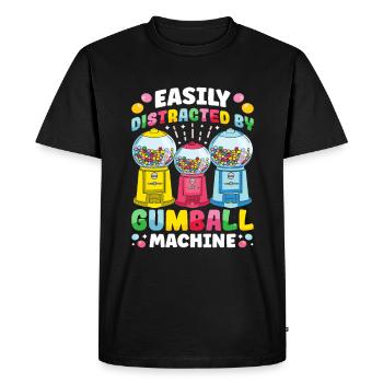 Funny chewing gum machine - Men's Premium Organic T-Shirt - black - Front - Nico (187cm)