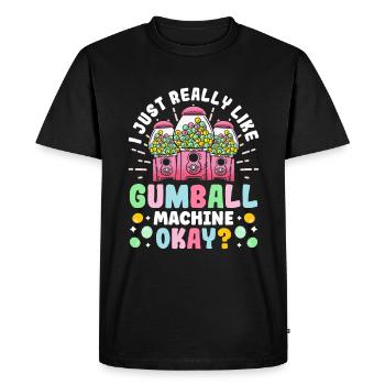 Funny chewing gum machine - Men's Premium Organic T-Shirt - black - Front - Nico (187cm)