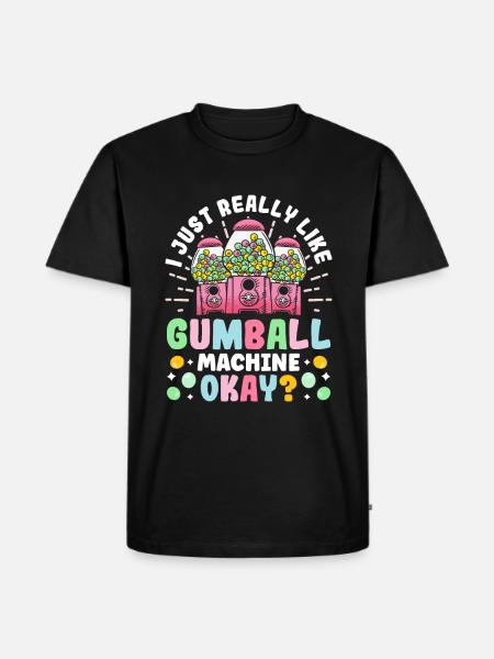 Funny chewing gum machine - Men's Premium Organic T-Shirt - black