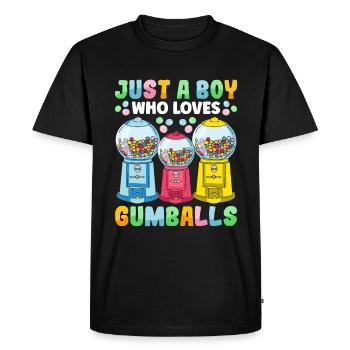 Funny chewing gum machine - Men's Premium Organic T-Shirt - black - Front - Nico (187cm)