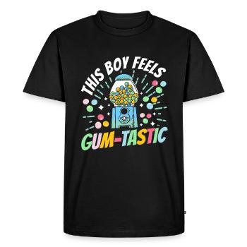 Funny chewing gum machine - Men's Premium Organic T-Shirt - black - Front - Nico (187cm)