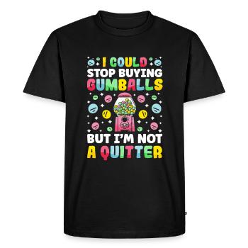 Funny chewing gum machine - Men's Premium Organic T-Shirt - black - Front - Nico (187cm)