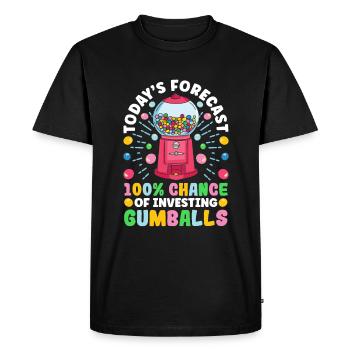 Funny chewing gum machine - Men's Premium Organic T-Shirt - black - Front - Nico (187cm)