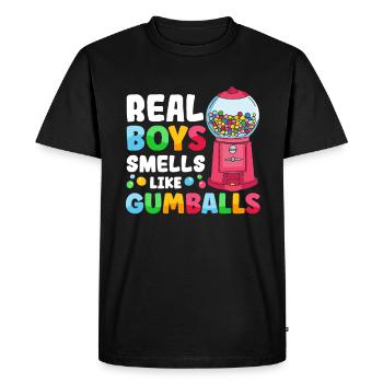 Funny chewing gum machine - Men's Premium Organic T-Shirt - black - Front - Nico (187cm)