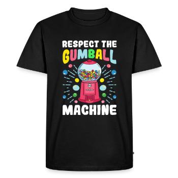 Funny chewing gum machine - Men's Premium Organic T-Shirt - black - Front - Nico (187cm)