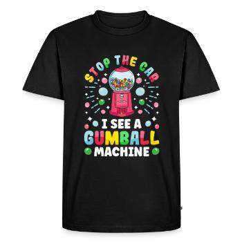 Funny chewing gum machine - Men's Premium Organic T-Shirt - black - Front - Nico (187cm)