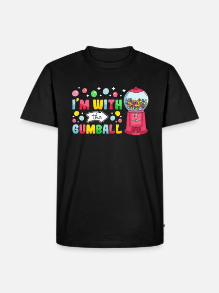 Funny chewing gum machine - Men's Premium Organic T-Shirt - black